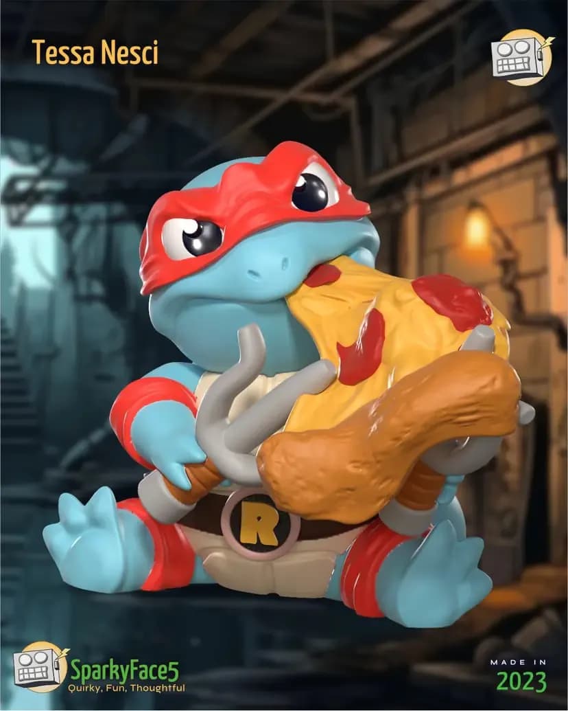 STL - Figura de Tortuga Ninja con Pizza