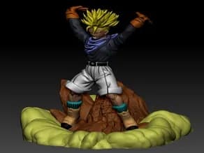 STL - Figura de Trunks GT estilo anime render 2