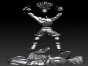 STL - Figura de Trunks GT estilo anime render 4