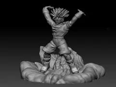 STL - Figura de Trunks GT estilo anime render 5