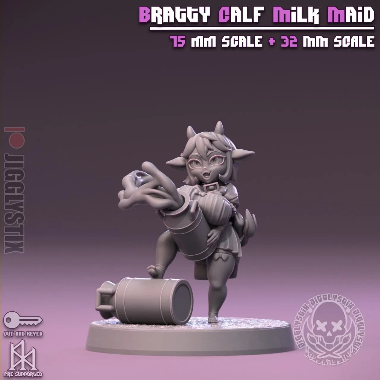 STL - Figura de Vaca Anime render 3