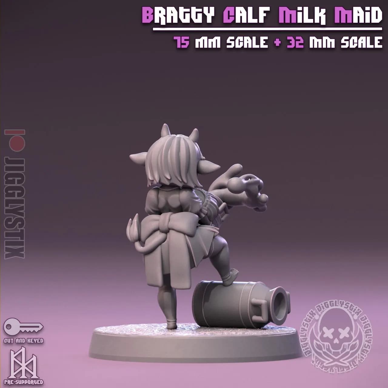 STL - Figura de Vaca Anime render 4