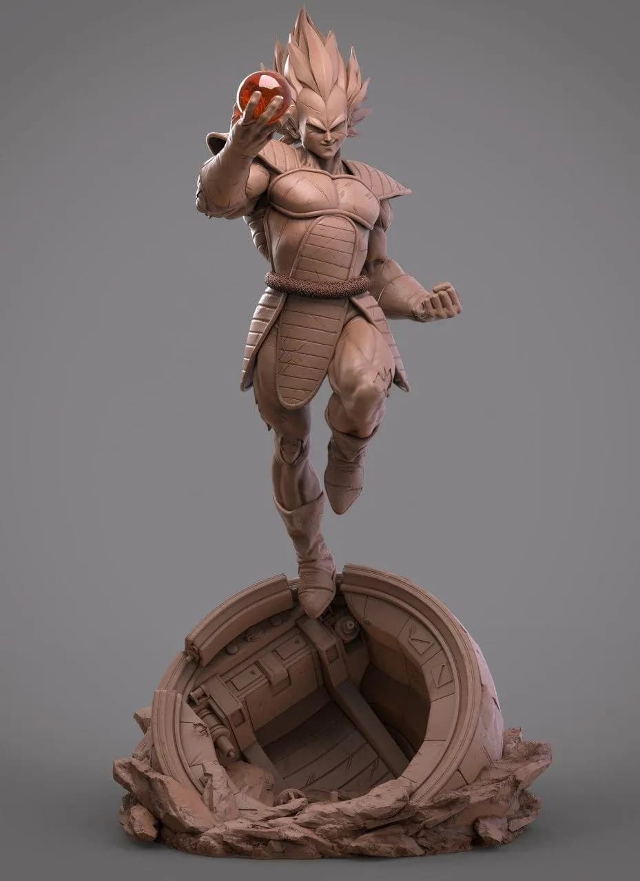 STL - Figura de Vegeta Cristal Saiyan render 2
