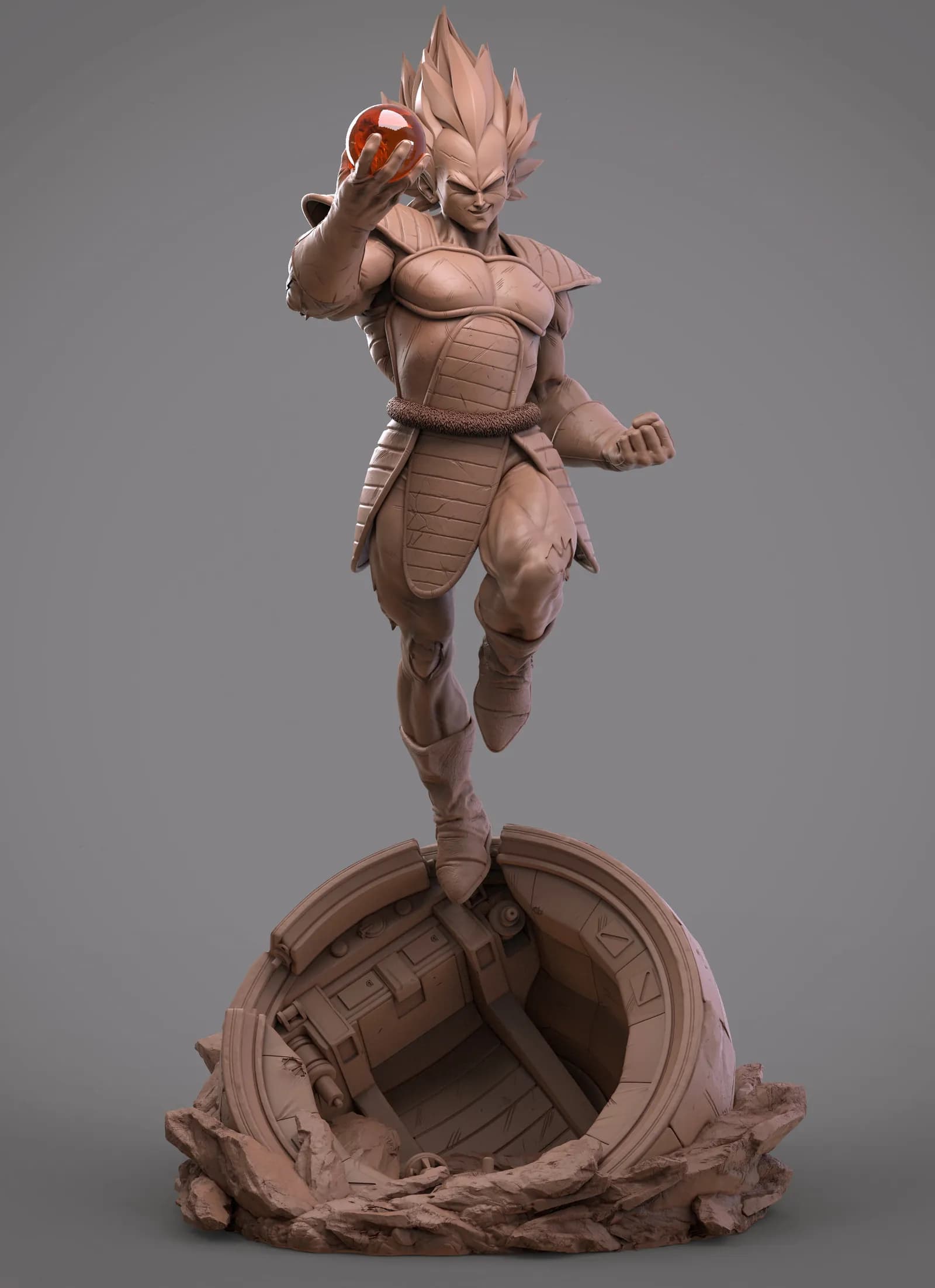 STL - Figura de Vegeta Cristal Saiyan render 3