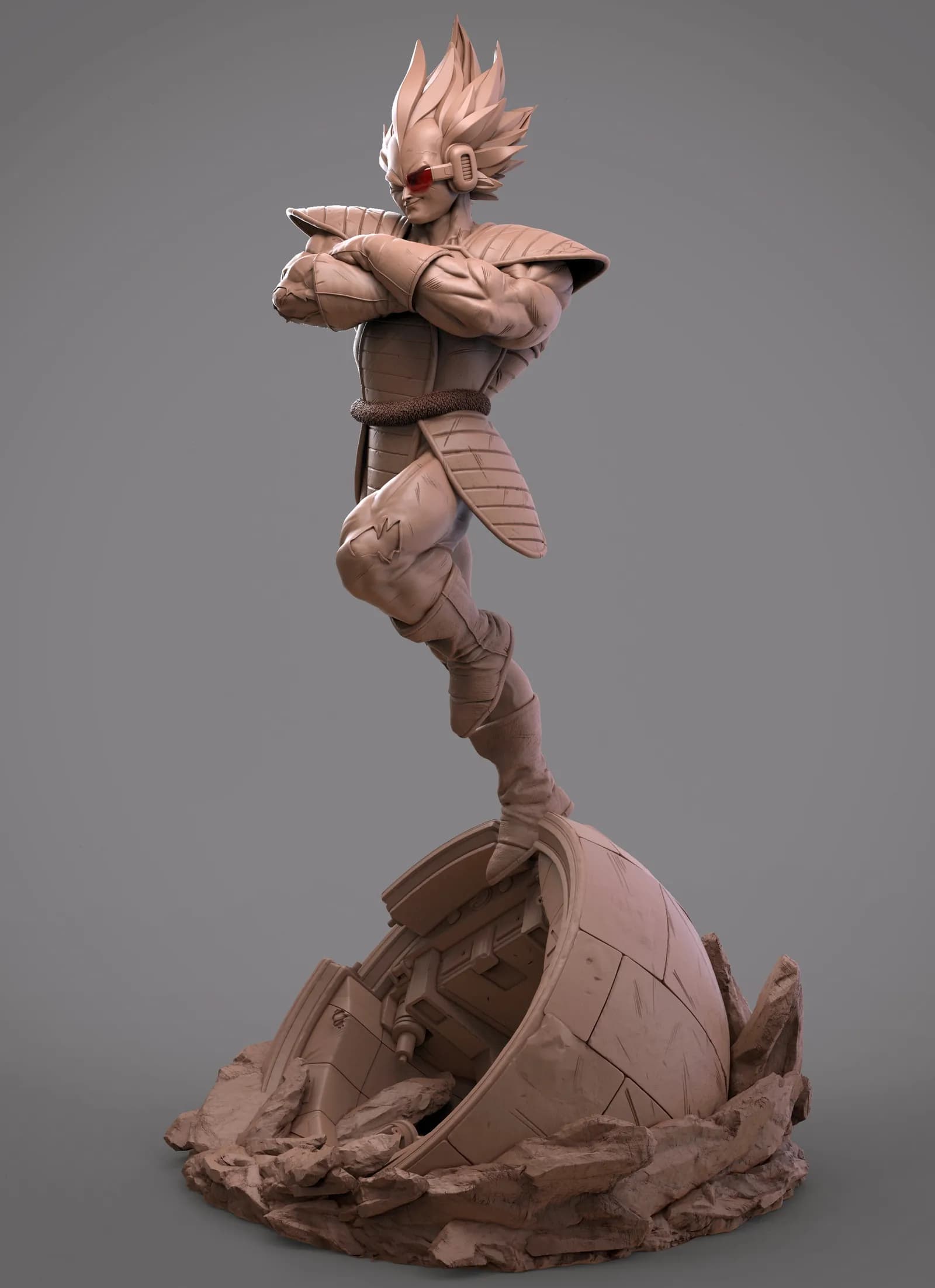 STL - Figura de Vegeta Cristal Saiyan render 4