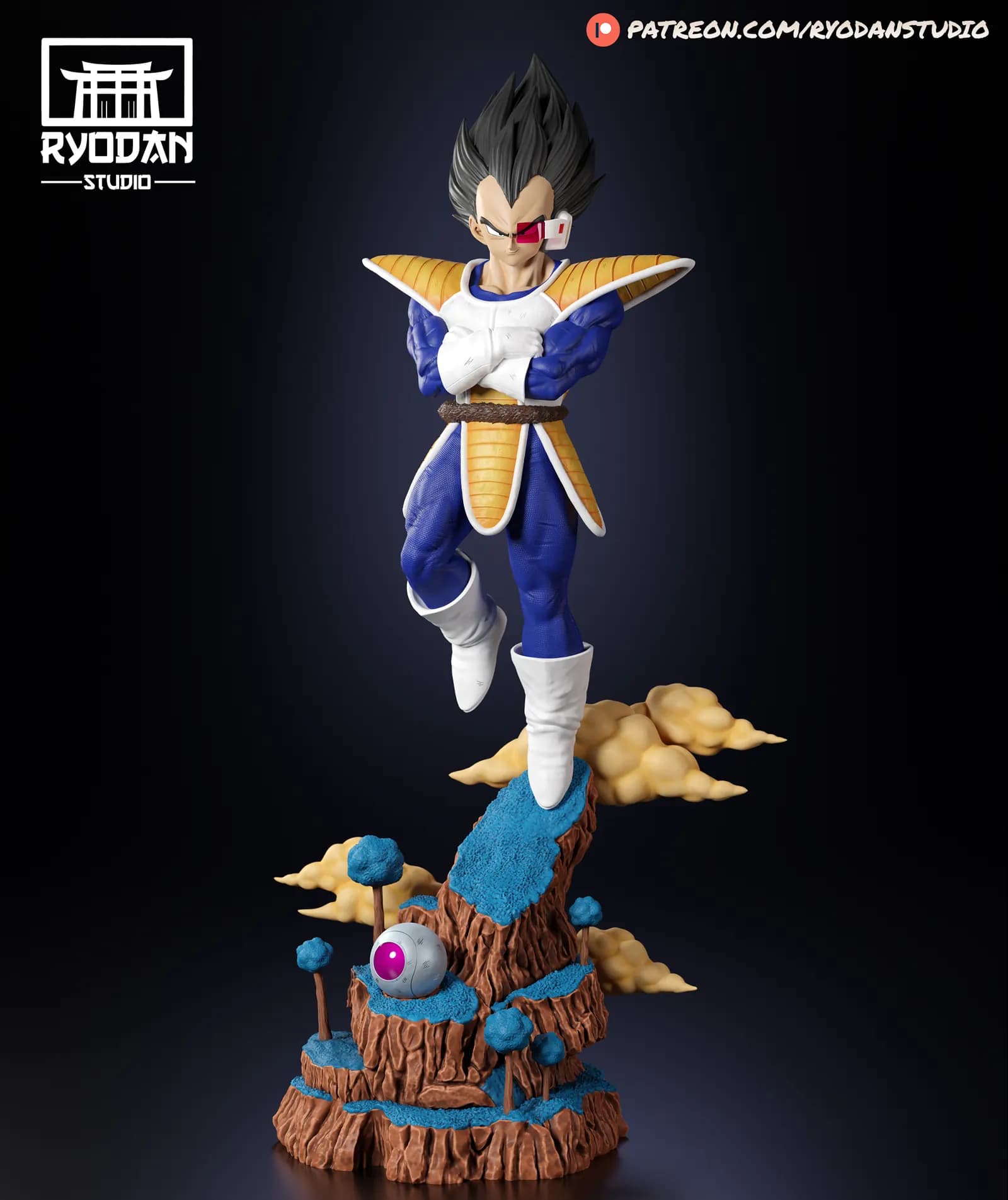 STL - Figura de Vegeta estilo Saiyan render 4