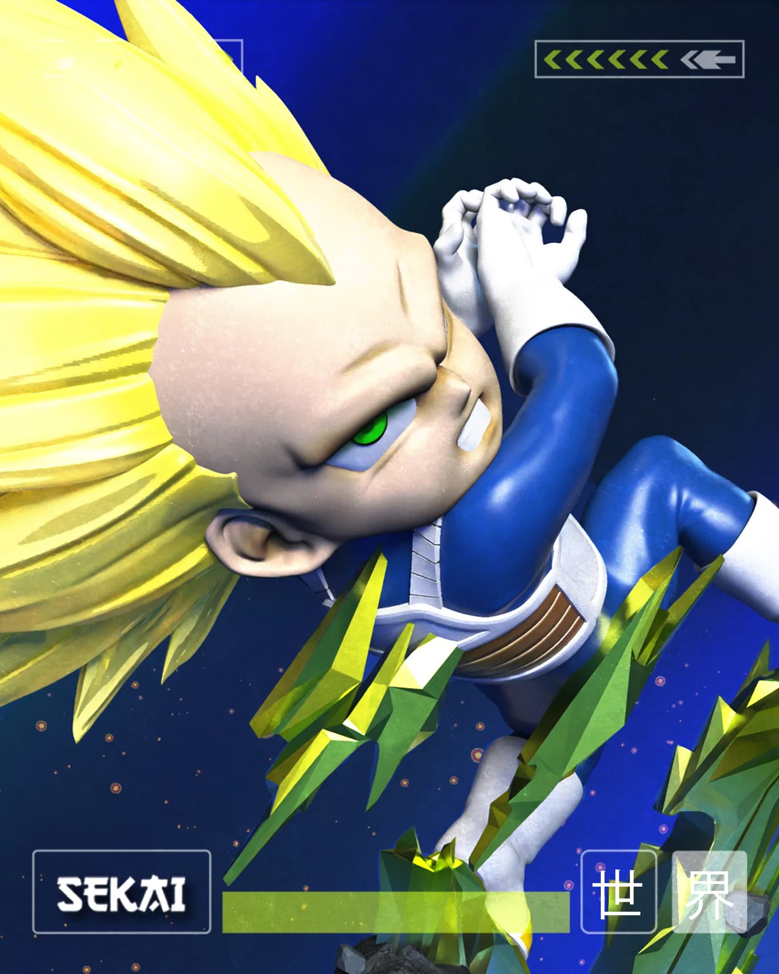 STL - Figura de Vegeta SSJ3 render 4