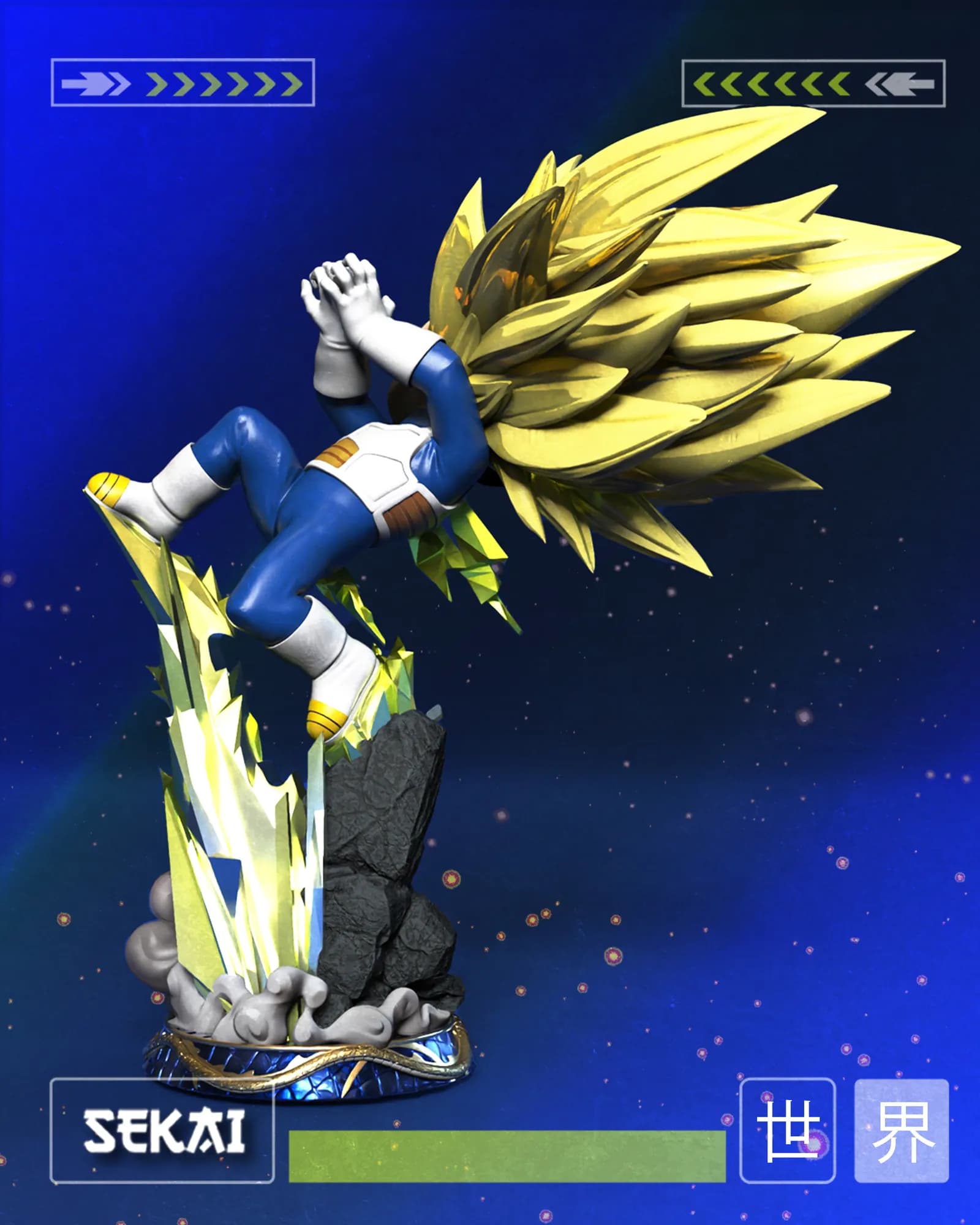 STL - Figura de Vegeta SSJ3 render 5