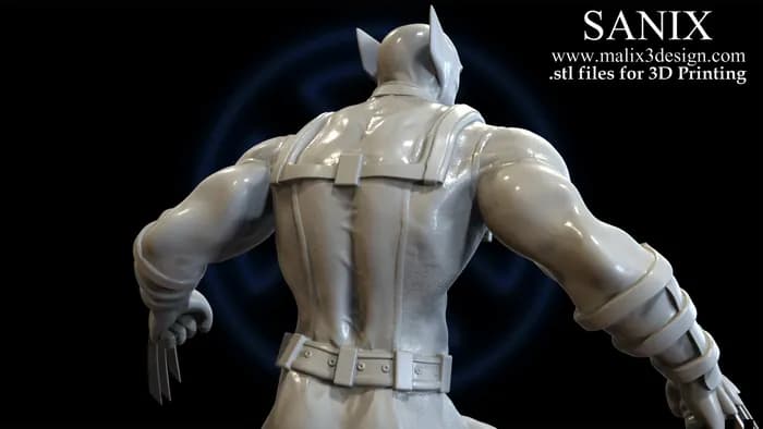 STL - Figura de Wolverine estilo cómic render 4