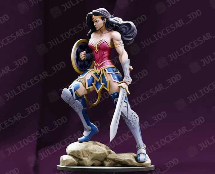 STL - Figura de Wonder Woman 2 render 2