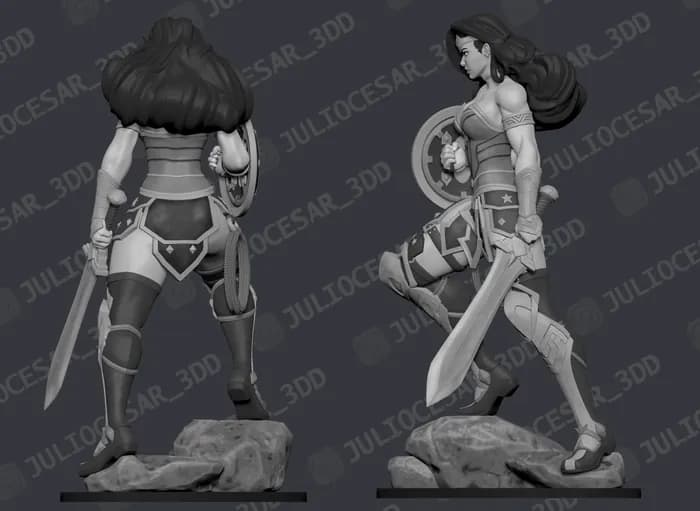 STL - Figura de Wonder Woman 2 render 3