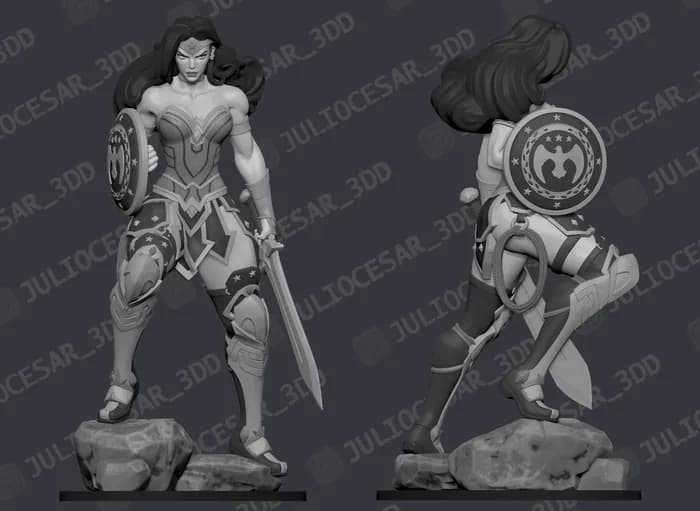 STL - Figura de Wonder Woman 2 render 4
