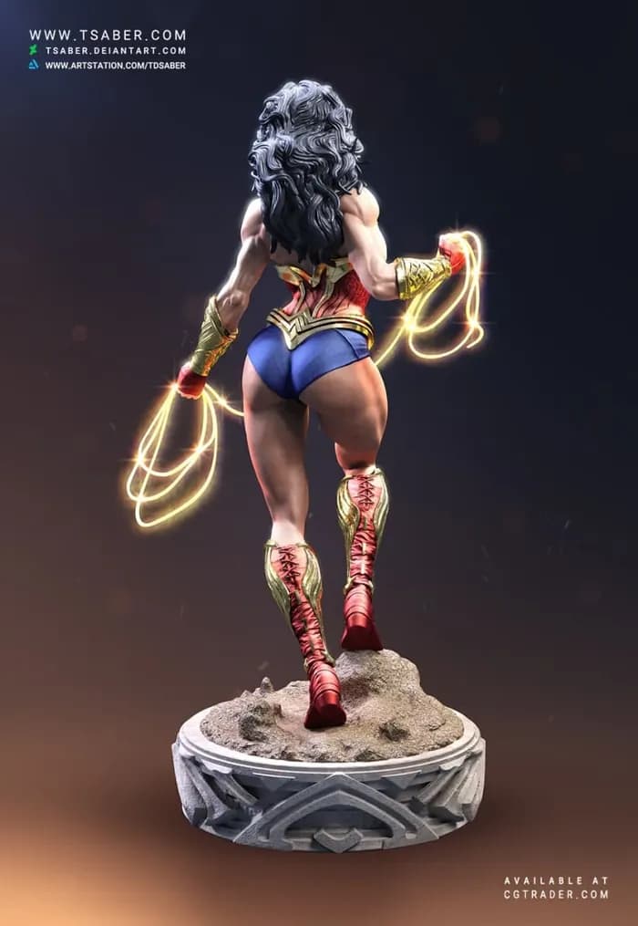 STL - Figura de Wonder Woman 3 render 2