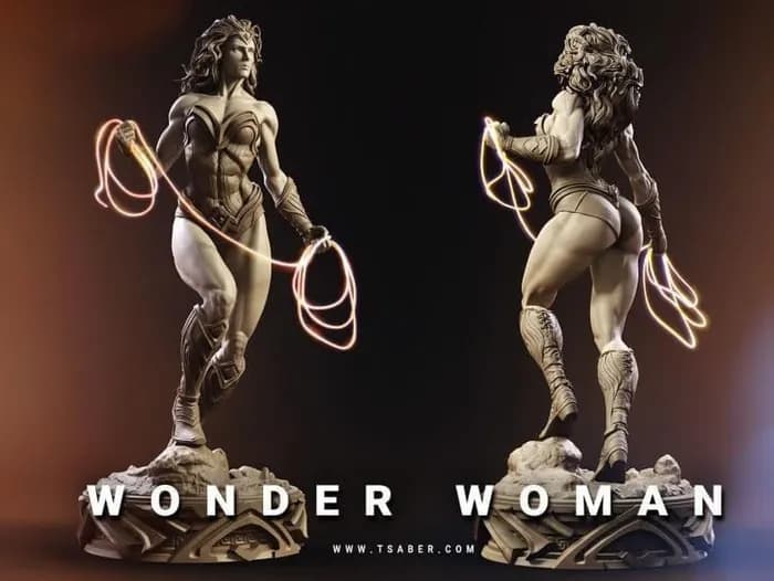 STL - Figura de Wonder Woman 3 render 3