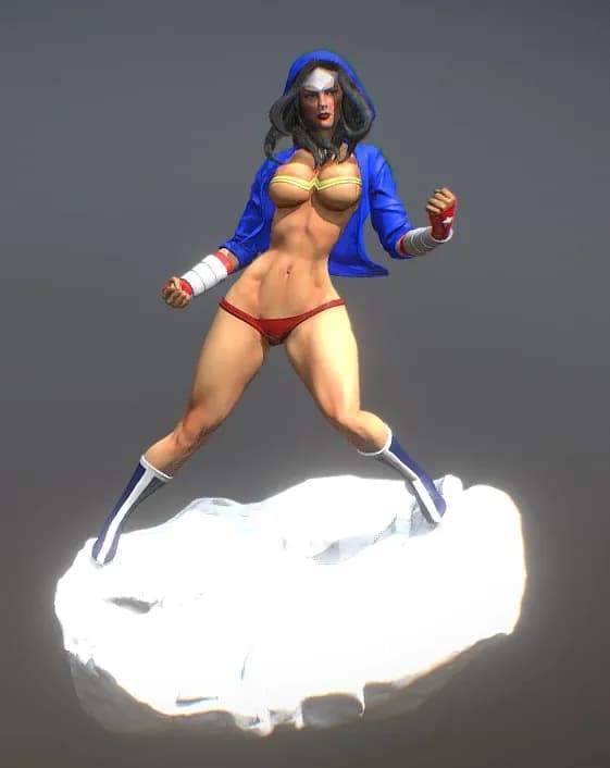STL - Figura de Wonder Woman con capa render 2