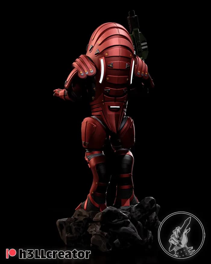 STL - Figura de Wrex de Mass Effect render 3