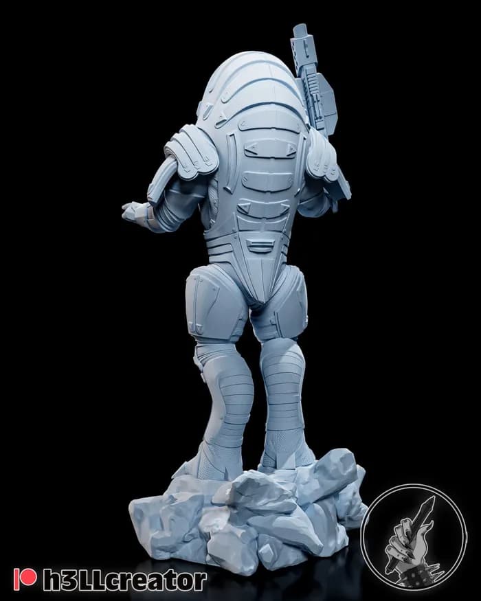 STL - Figura de Wrex de Mass Effect render 4