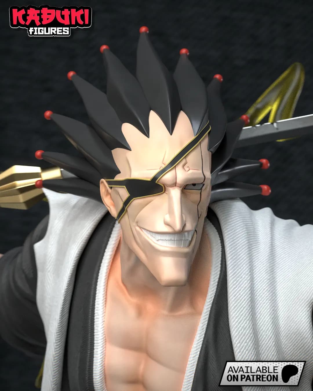 STL - Figura de Zaraki Kenpachi render 2