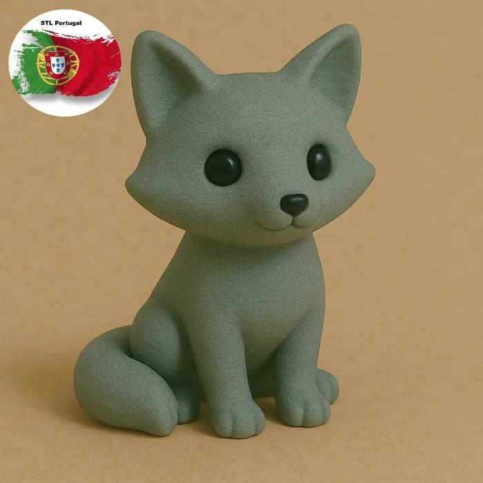 STL - Figura de zorro amigable render 2