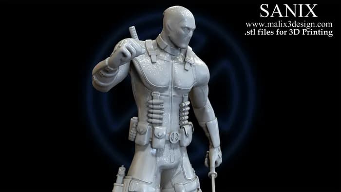 STL - Figura Deadpool Mutante render 2