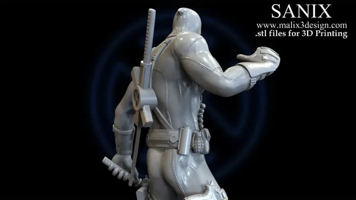 STL - Figura Deadpool Mutante render 3
