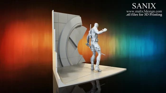 STL - Figura Deadpool Mutante render 5