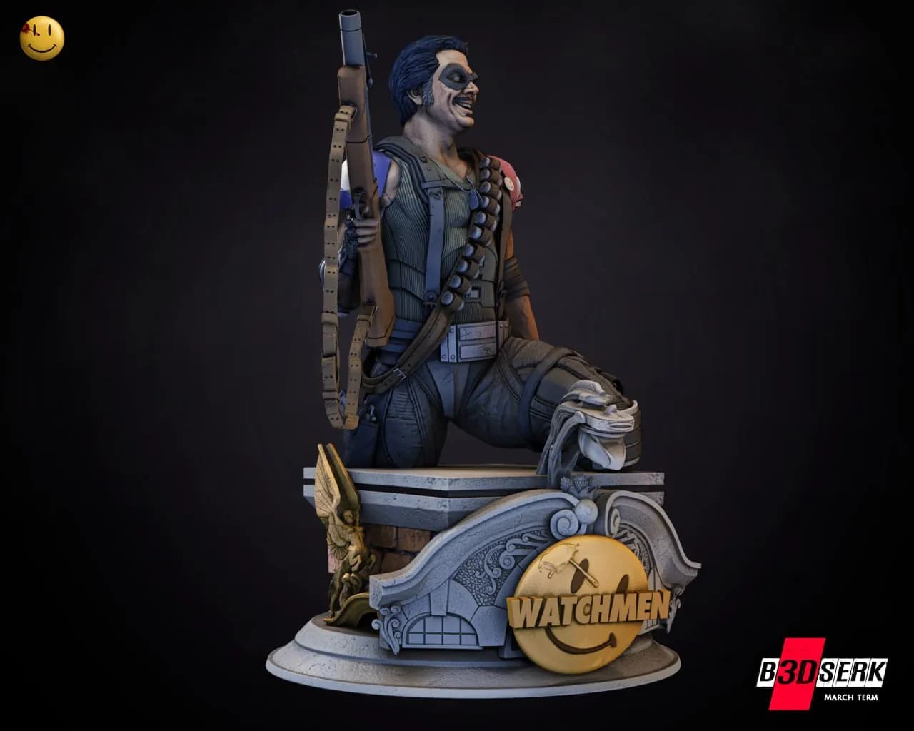STL - Figura del Comediante de Watchmen render 3