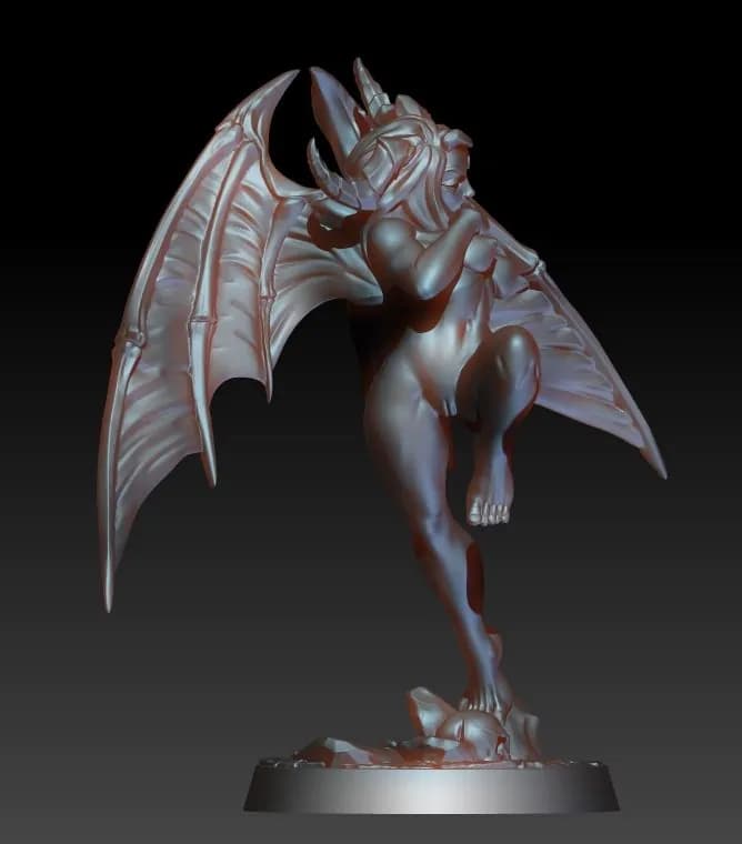 STL - Figura Demoníaca Alada render 2