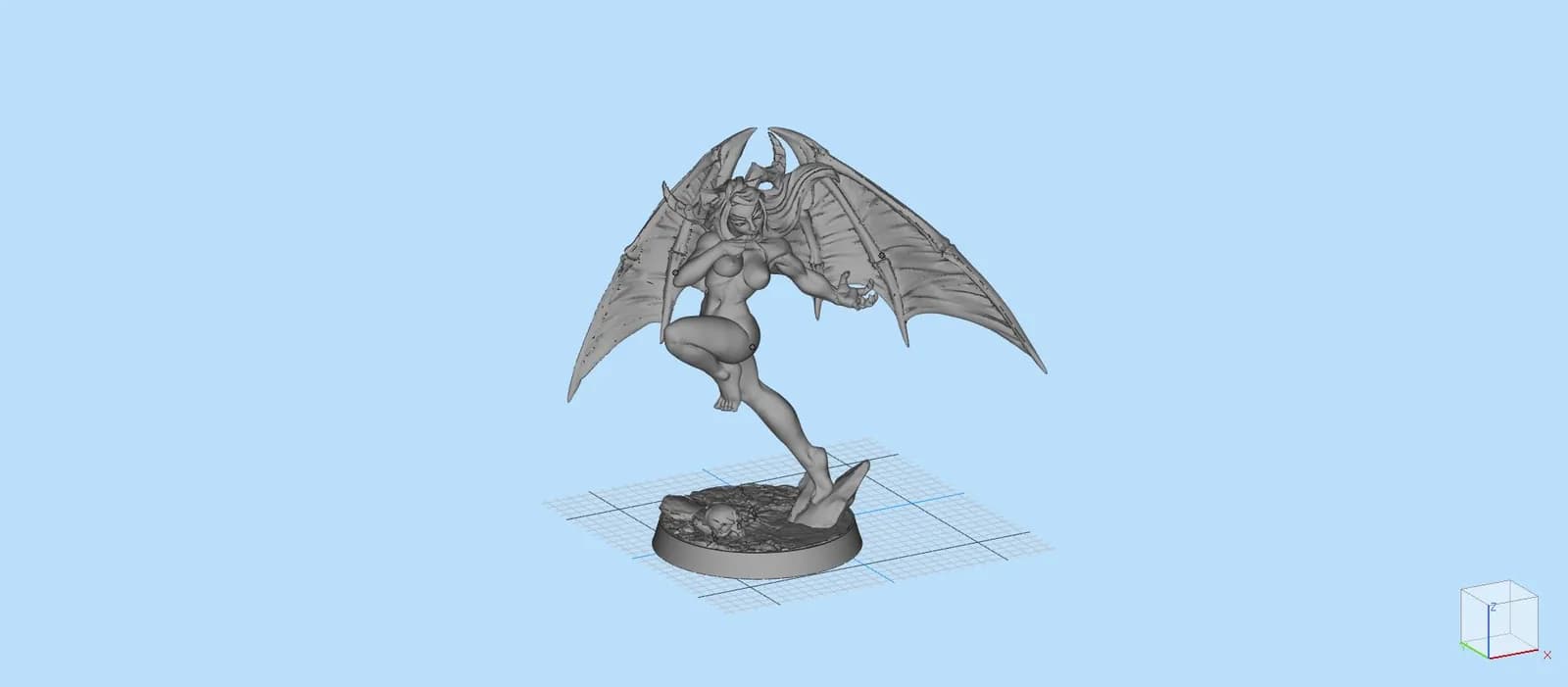 STL - Figura demonio alado de fantasía render 4