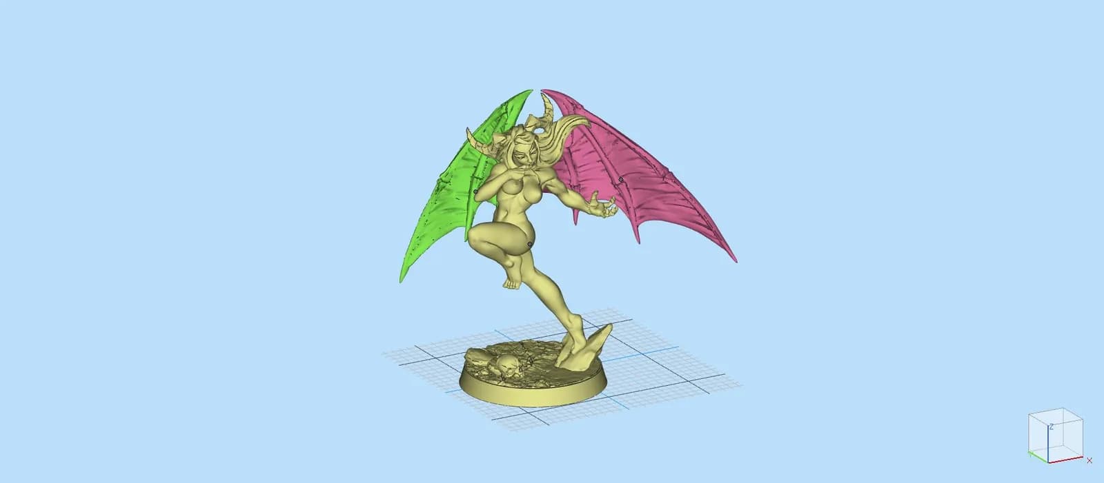 STL - Figura demonio alado de fantasía render 5