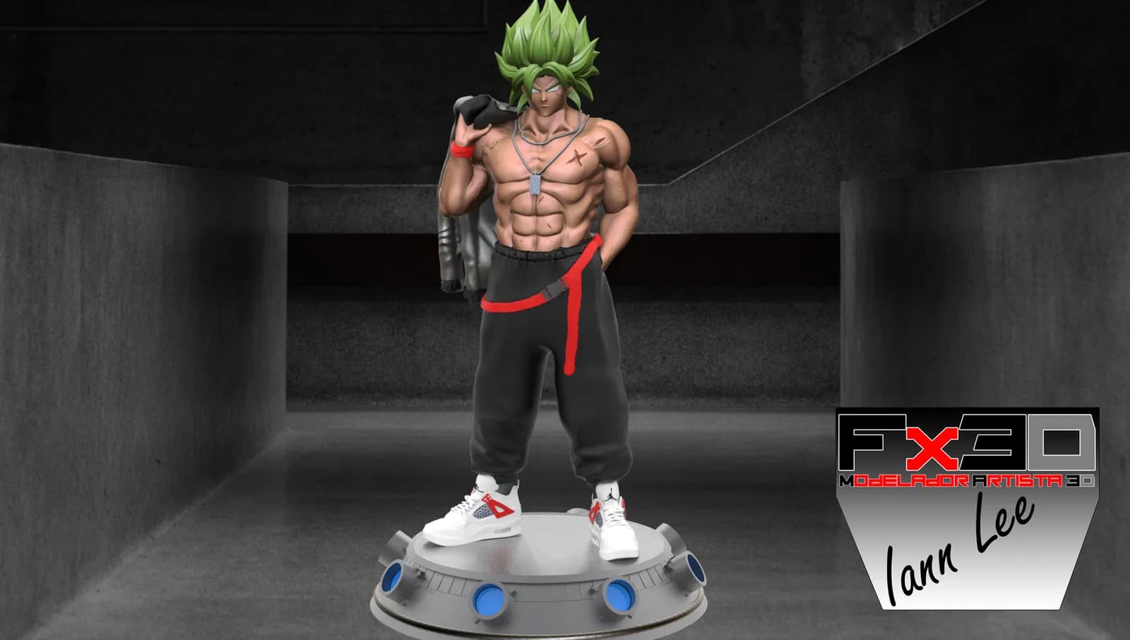 STL - Figura deportiva de Broly render 3