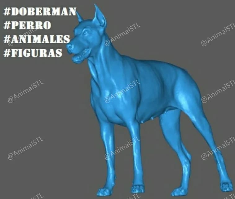 STL - figura doberman render 2
