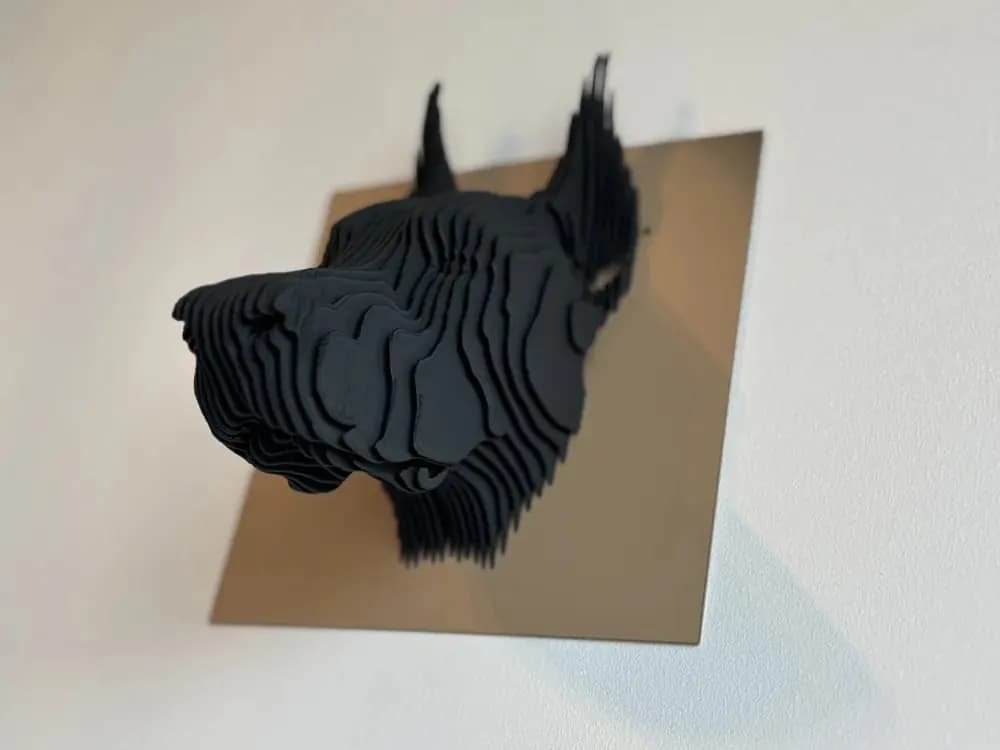 STL - Figura Doberman Geometrica render 3