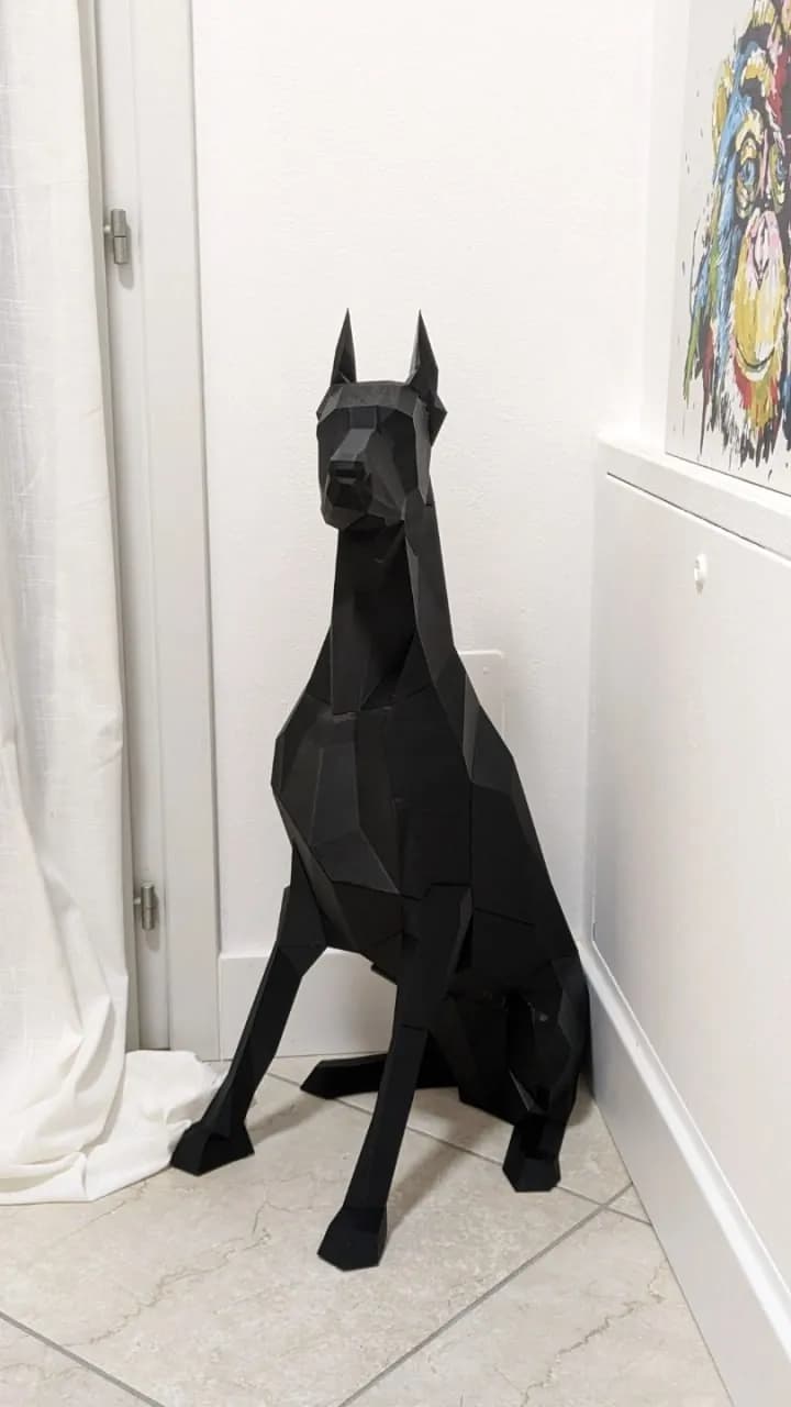 STL - Figura Doberman Low Poly