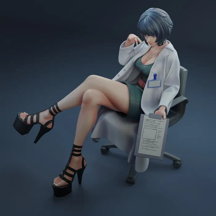 STL - Figura Doctora Analítica render 2