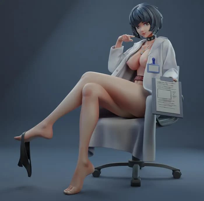 STL - Figura Doctora Analítica render 4