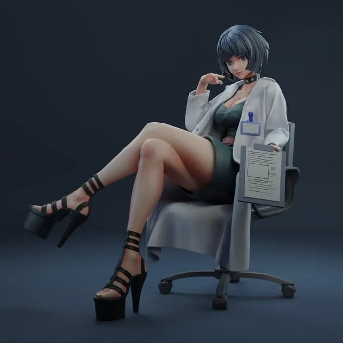 STL - Figura Doctora Analítica render 5