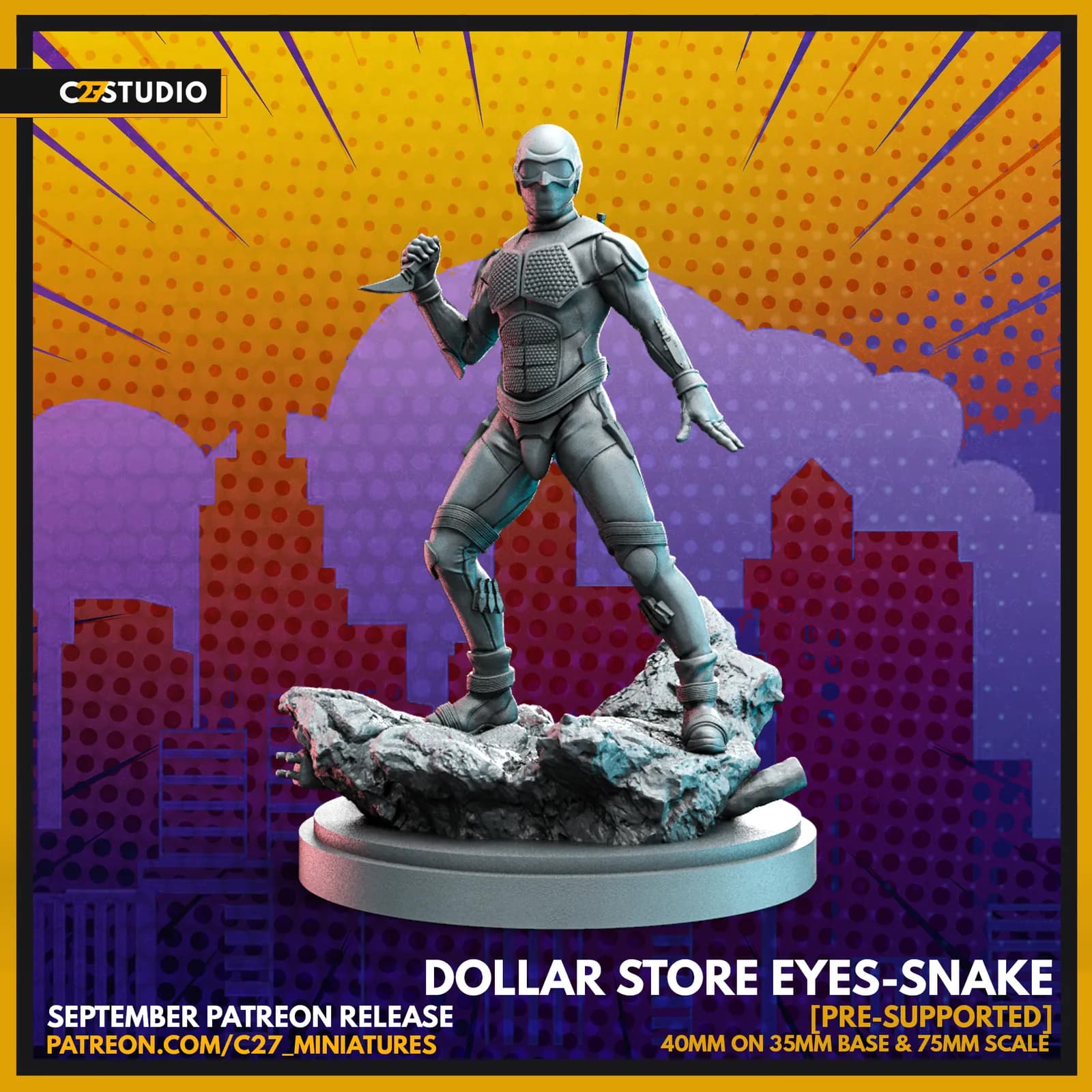 STL - Figura Dollar Store Eyes Snake render 2