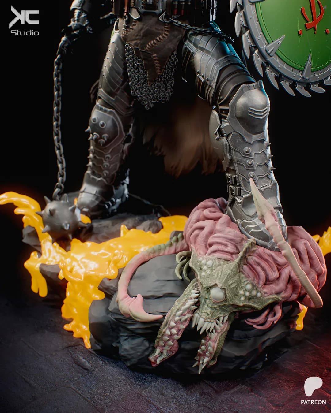 STL - Figura Doom Slayer Armadura Verde render 5
