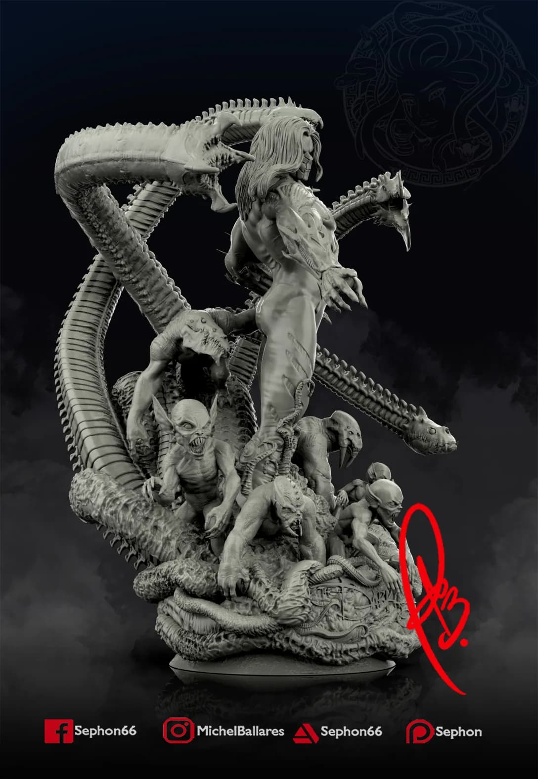 STL - Figura El Oscuro render 4