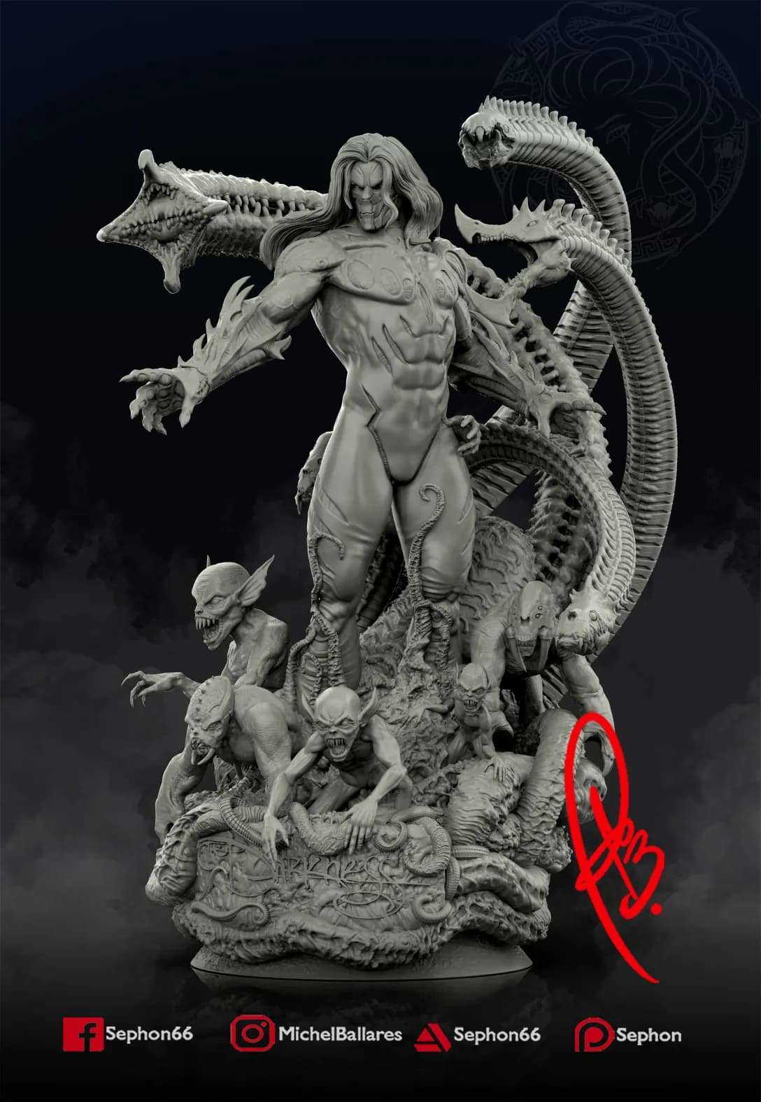 STL - Figura El Oscuro render 5