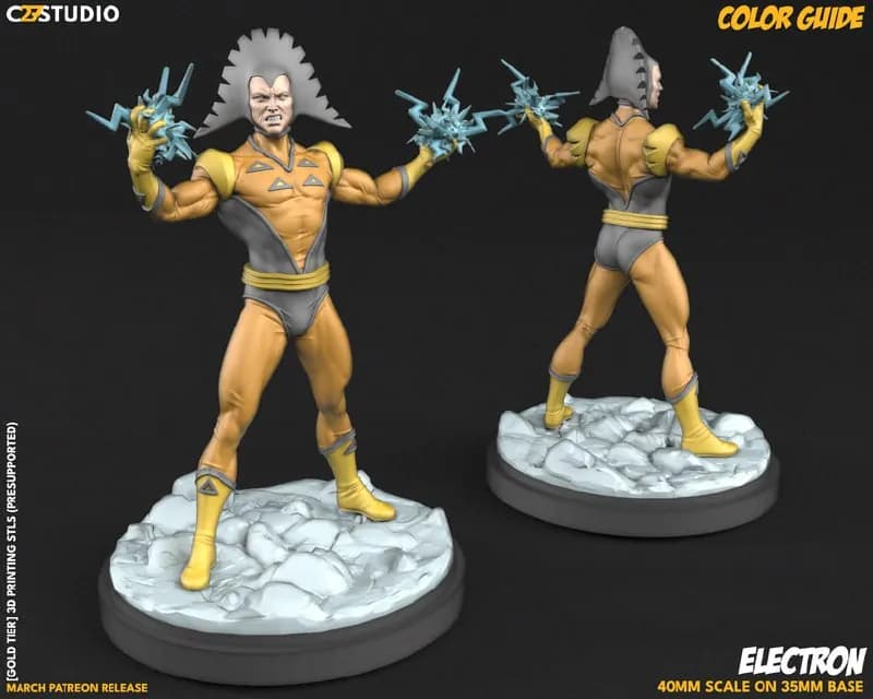 STL - Figura electronica de superheroe