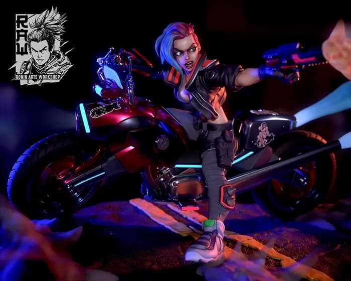 STL - Figura estilo cyberpunk en moto