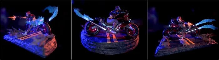 STL - Figura estilo cyberpunk en moto