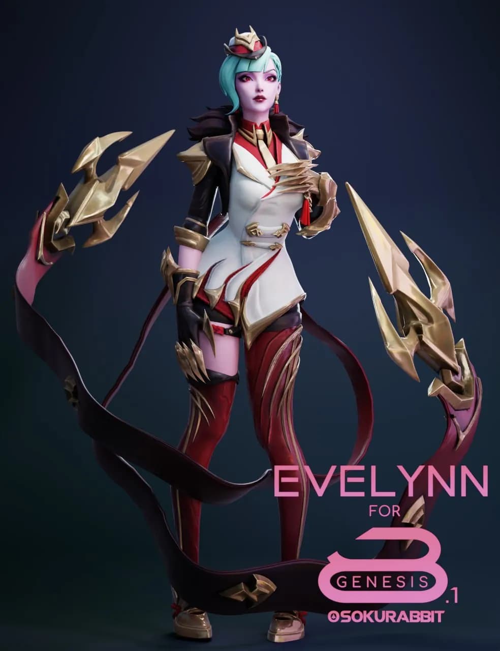 STL - Figura Evelynn "Glorious Crimson"