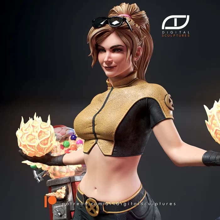 STL - Figura Explosiva de Cristal X Men render 2