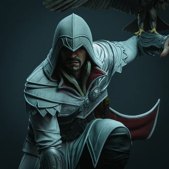 STL - Figura Ezio Auditore con Águila