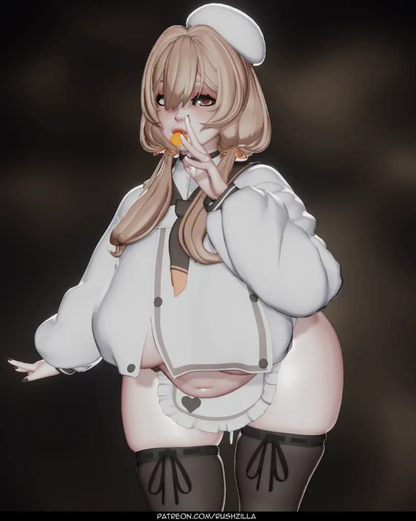 STL - Figura femenina anime postre render 2