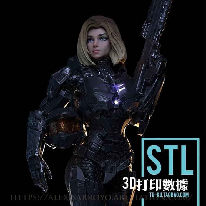STL - Figura Femenina Armored