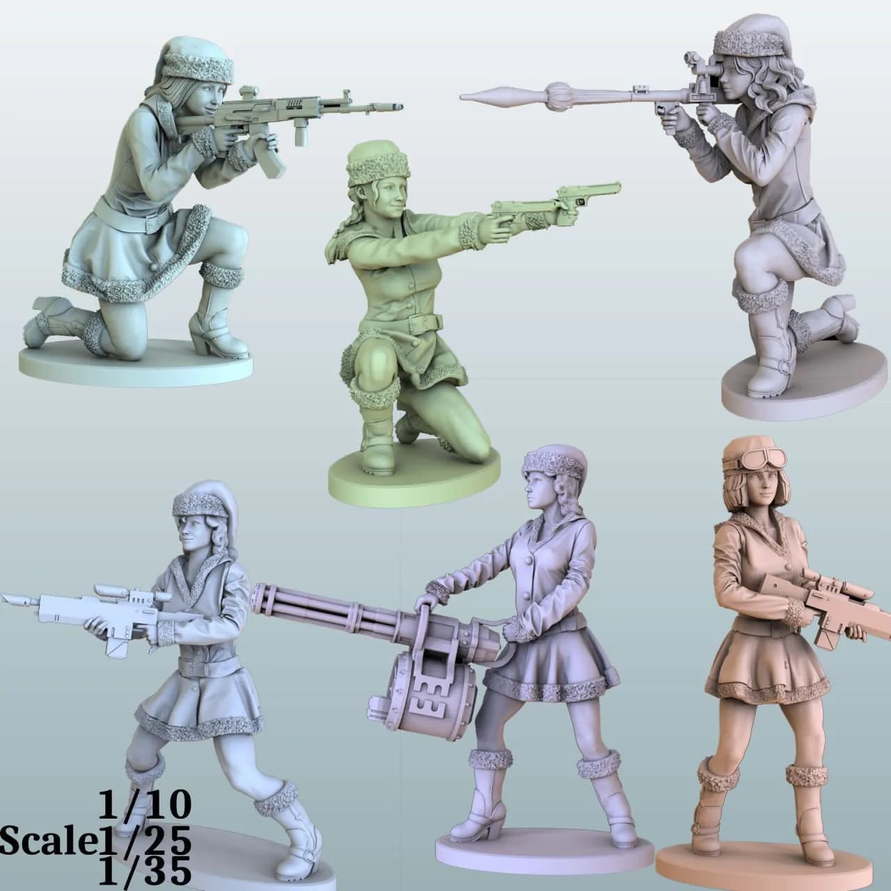 STL - Figura femenina con armamento